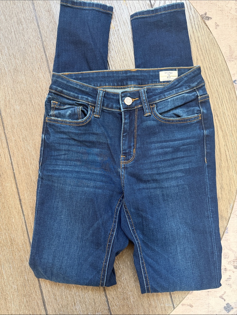 High-Rise Dark Blue Skinny Jeans - bridge by Gly